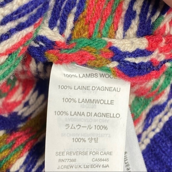 J Crew FairIsle Lambswool Sweater Blue Pink Small - Picture 4 of 5